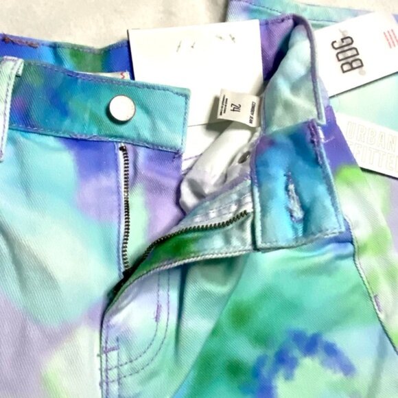 BDG Womens 24” High-Waisted Floral Print Wide-Leg Jeans Pastel - Picture 12 of 16